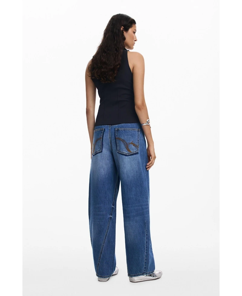 Desigual Women's Baggy jeans with seams