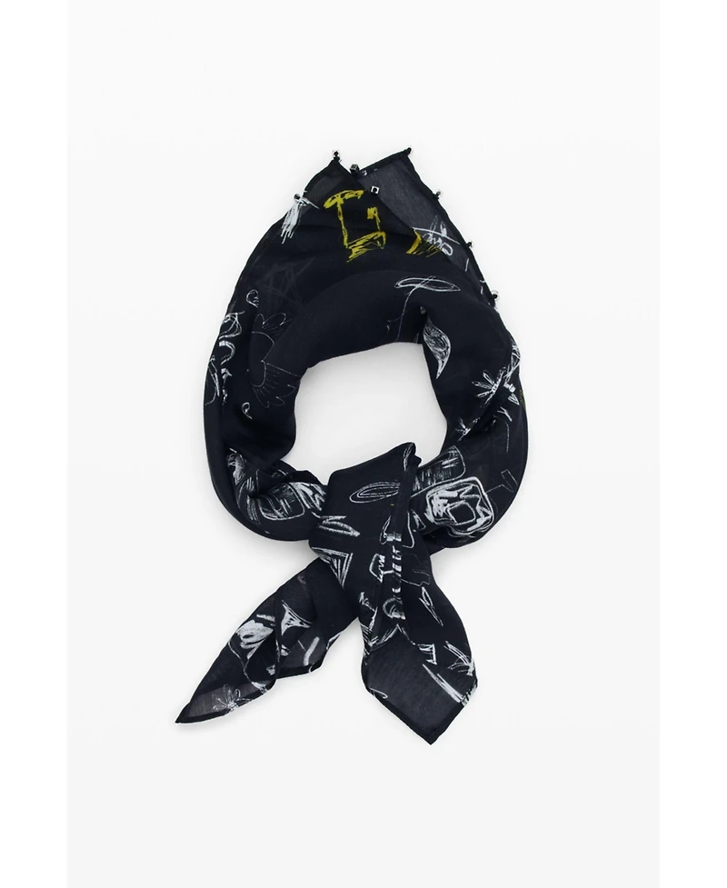 Desigual Women's Square lettering scarf