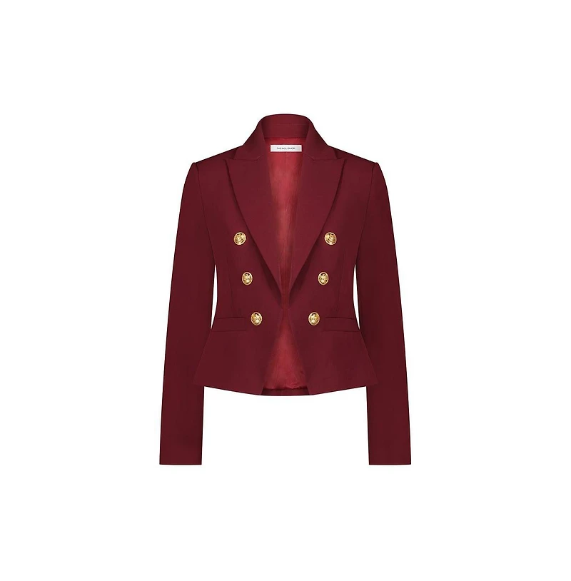 The Noli Shop Womens Gabrielle Double Breasted Blazer - Merlot
