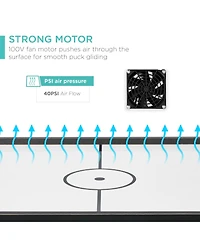 Best Choice Products 40in Air Hockey Arcade Table w/ 100V Motor, Electric Fan, 2 Strikers