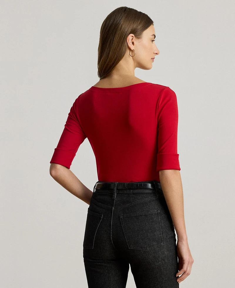 Lauren Ralph Stretch Cotton Boatneck T-Shirt