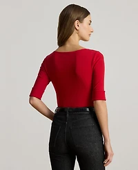 Lauren Ralph Stretch Cotton Boatneck T-Shirt