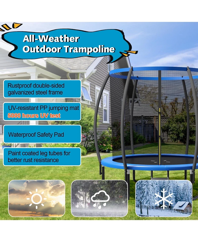 8 Feet Astm Approved Recreational Trampoline with Ladder
