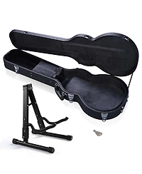 Yescom Electric Guitar Hard Case for Lp Les Paul Style w/ Folding Guitar Floor Stand