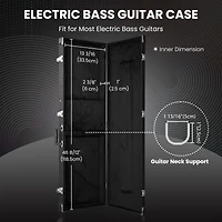 Yescom Electric Bass Guitar Hard Case Wooden Hard Shell & Folding Guitar Floor Stand