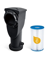 Funsicle 1500 Gallon SkimmerPlus Filter Pump System for Above Ground Pool, Black