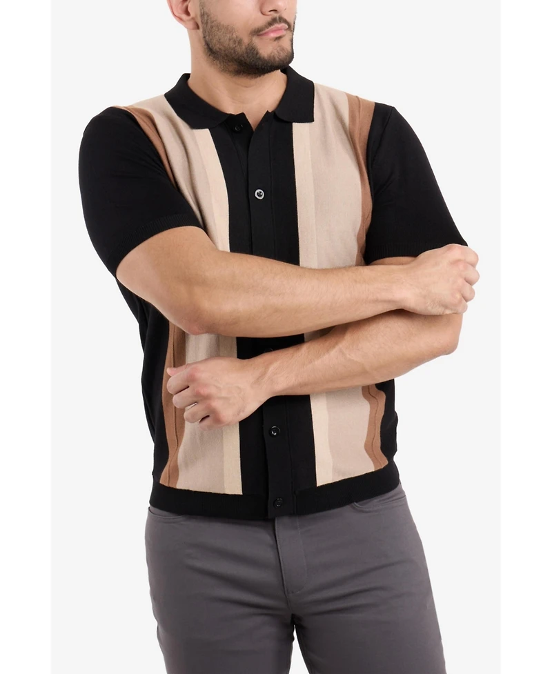 Spring + Mercer Men's Stripe Polo Sweater