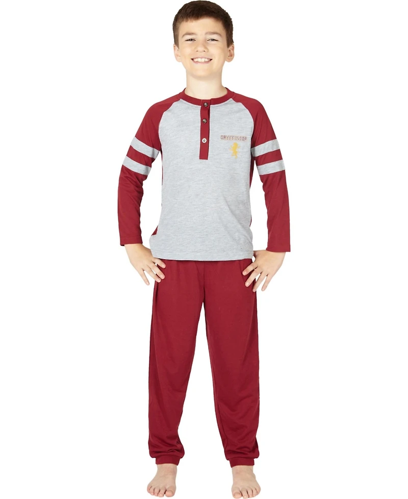 Harry Potter Boys Gryffindor House Athletic Varsity Jogger 2PC Pajama Set