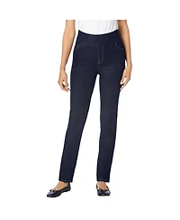 Woman Within Women's Tall Flex-Fit Pull-On Slim-Leg Denim Jean