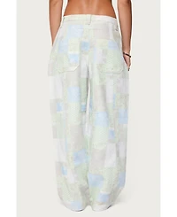 Edikted Women's Patchwork Low Rise Baggy Jeans
