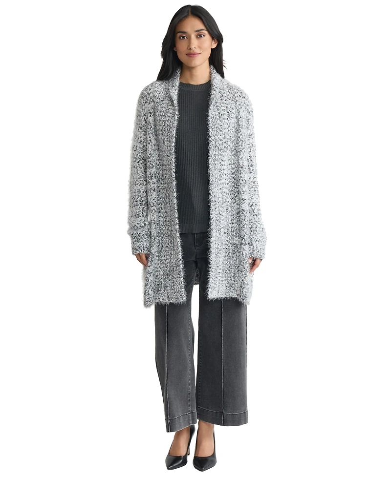 Jones New York Women's Shawl Collar Open Front Sweater