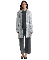 Jones New York Women's Shawl Collar Open Front Sweater