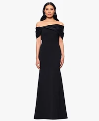 Betsy Adam Womens Long Off The Shoulder Dress