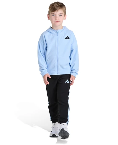 Adidas Toddler Boys 2T-5T Two Piece Winterized Hooded Jacket and Joggers Set