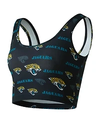 Concepts Sport Women's Black Jacksonville Jaguars Mosaic Allover Print Bralette