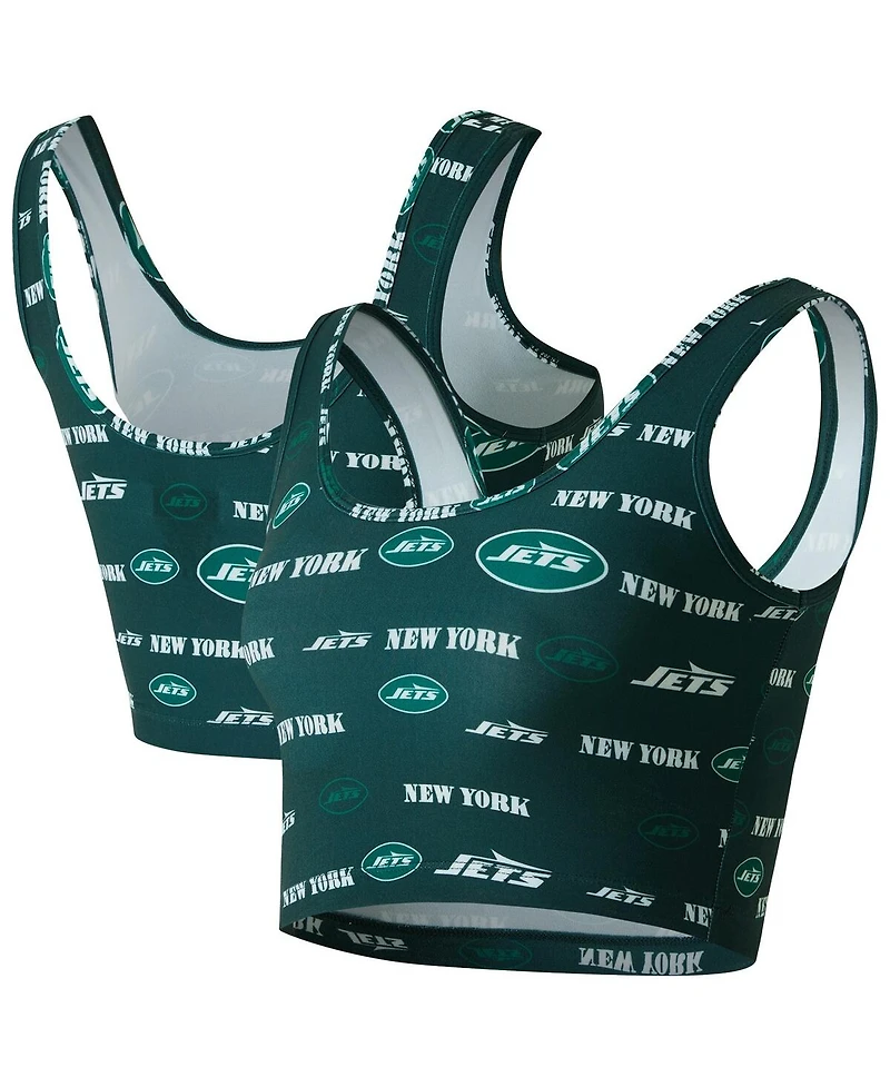 Concepts Sport Women's Green New York Jets Mosaic Allover Print Bralette