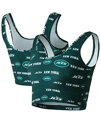Concepts Sport Women's Green New York Jets Mosaic Allover Print Bralette