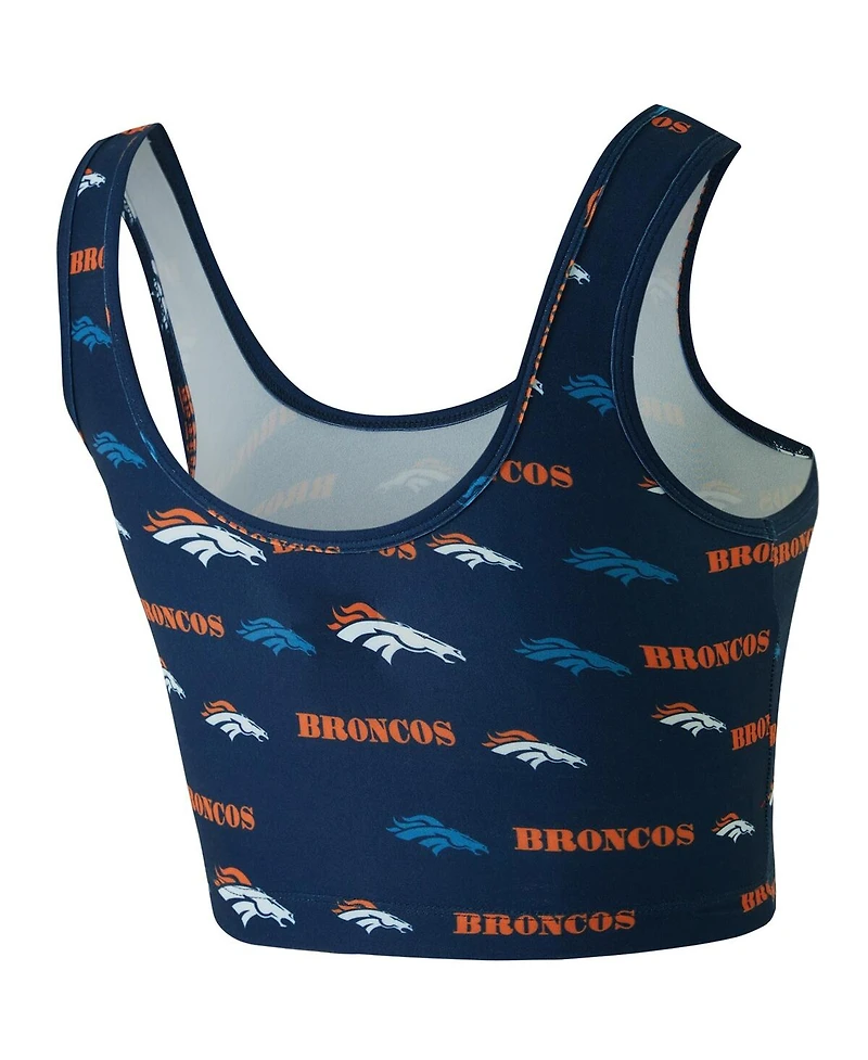 Concepts Sport Women's Navy Denver Broncos Mosaic Allover Print Bralette