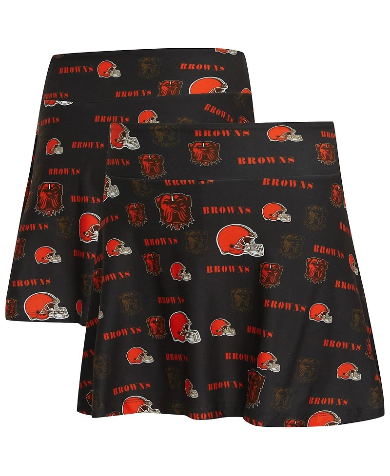 Concepts Sport Women's Brown Cleveland Browns Mosaic Allover Print Skort