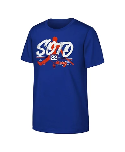 Outerstuff Big Boys and Girls Juan Soto Royal New York Mets Status T-Shirt