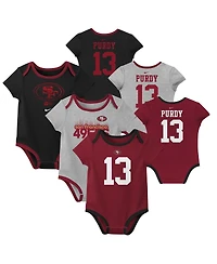 Nike Baby Boys and Girls 3-Pack Brock Purdy San Francisco 49ers Name Number Bodysuit Set