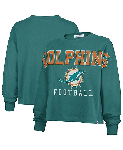 '47 Brand Women's Aqua Miami Dolphins Outreach City Oversized Long Sleeve T-Shirt