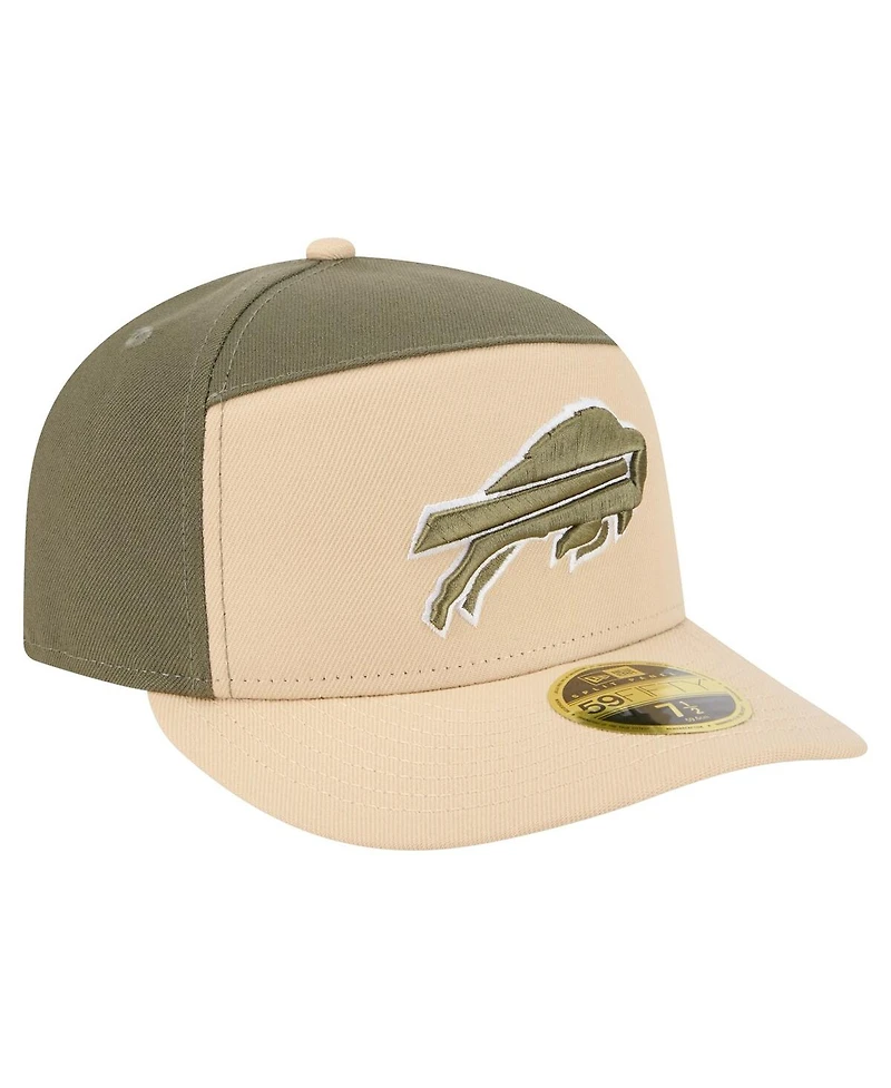 New Era Men's Light Beige/Olive Buffalo Bills Two-Tone Color Pack Split Panel 59FIFTY Fitted Hat