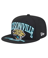New Era Men's Black Jacksonville Jaguars Throwback Oversized 59FIFTY Fitted Hat