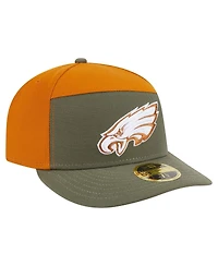New Era Men's Olive/Brown Philadelphia Eagles Two-Tone Color Pack Split Panel 59FIFTY Fitted Hat