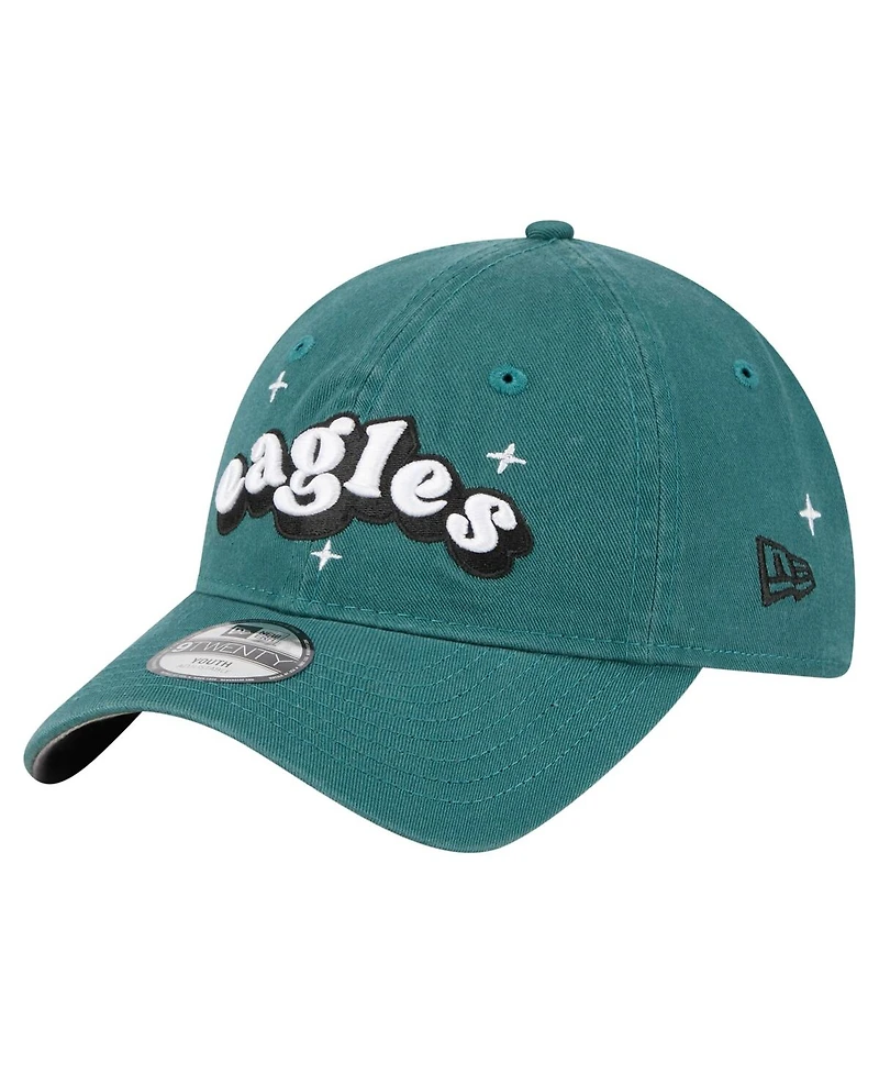 New Era Big Girls Midnight Green Philadelphia Eagles Cheer 9TWENTY Adjustable Hat
