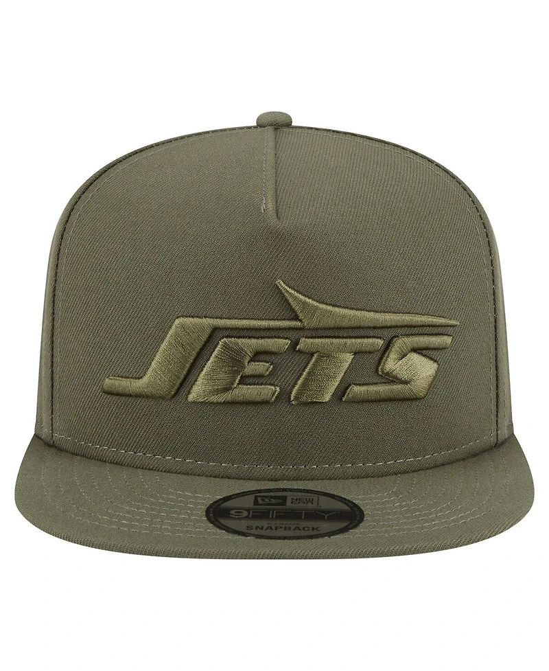 New Era Men's Olive New York Jets Color Pack A-Frame 9FIFTY Snapback Hat