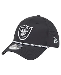 New Era Men's Black Las Vegas Raiders Perforated 39THIRTY Flex Hat