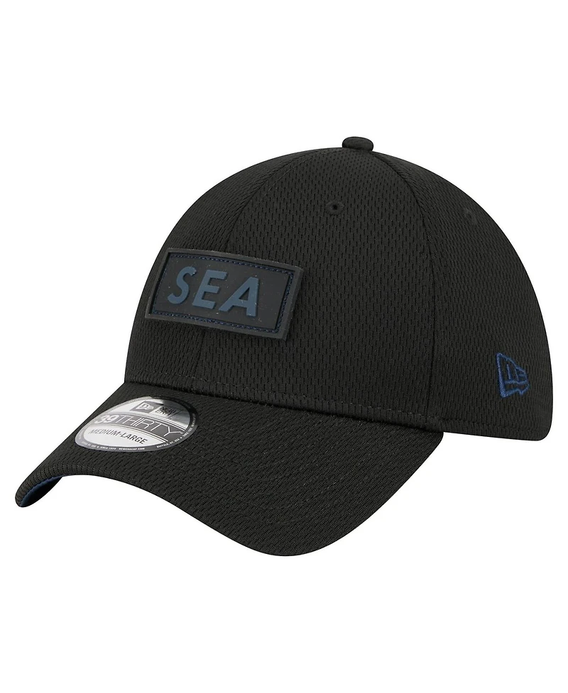 New Era Men's Black Seattle Seahawks Scoreboard 39THIRTY Flex Hat
