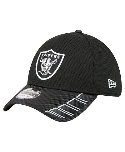 New Era Men's Black Las Vegas Raiders Visor Hit 39THIRTY Flex Hat