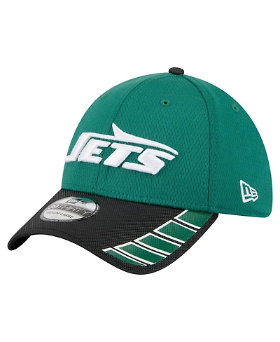 New Era Men's Green New York Jets Visor Hit 39THIRTY Flex Hat