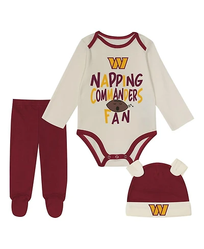 Outerstuff Baby Boys and Girls 3-Piece Burgundy Washington Commanders Little Champ Set