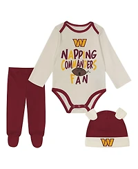Outerstuff Baby Boys and Girls 3-Piece Burgundy Washington Commanders Little Champ Set