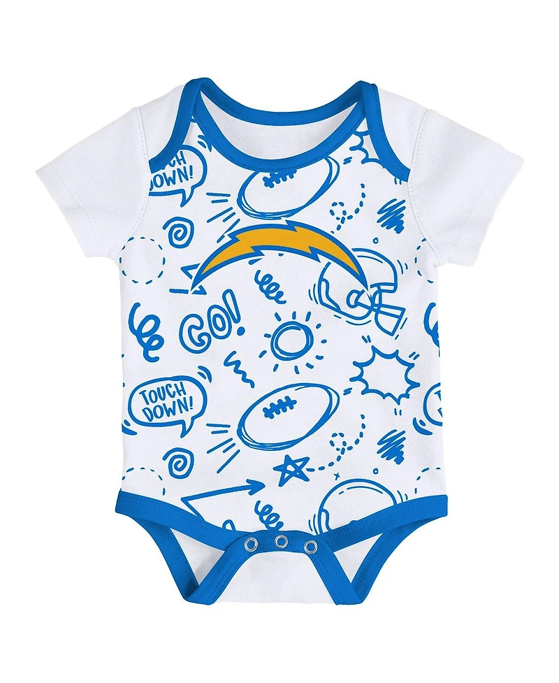 Outerstuff Baby Boys and Girls 3-Piece Los Angeles Chargers All Day Play Bodysuit Set