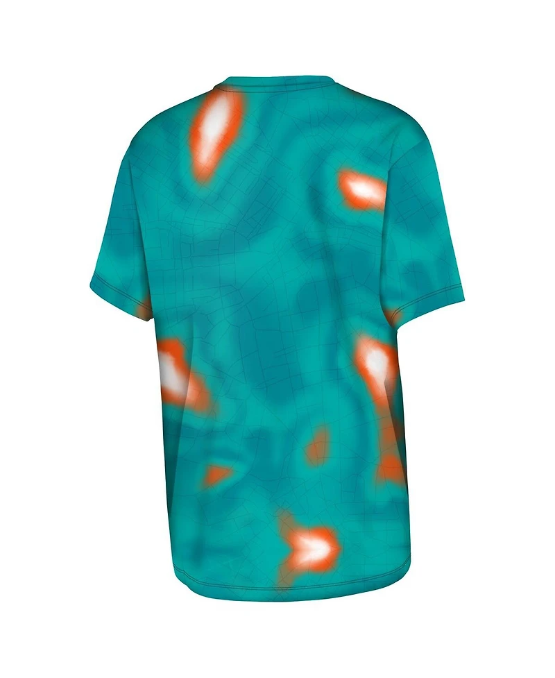 Outerstuff Big Boys and Girls Aqua Miami Dolphins End Zone Dri-Tek T-Shirt