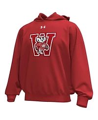 Under Armour Men's Red Wisconsin Badgers Throwback Icon Fleece Pullover Hoodie