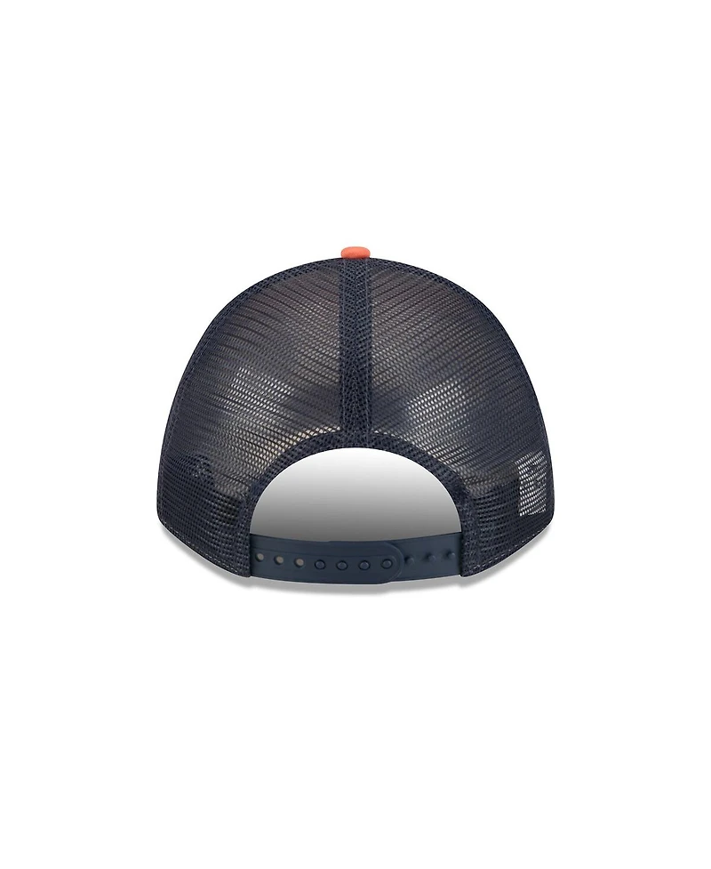 New Era Men's Orange Chicago Bears Bear Linear A-Frame 9FORTY Adjustable Hat