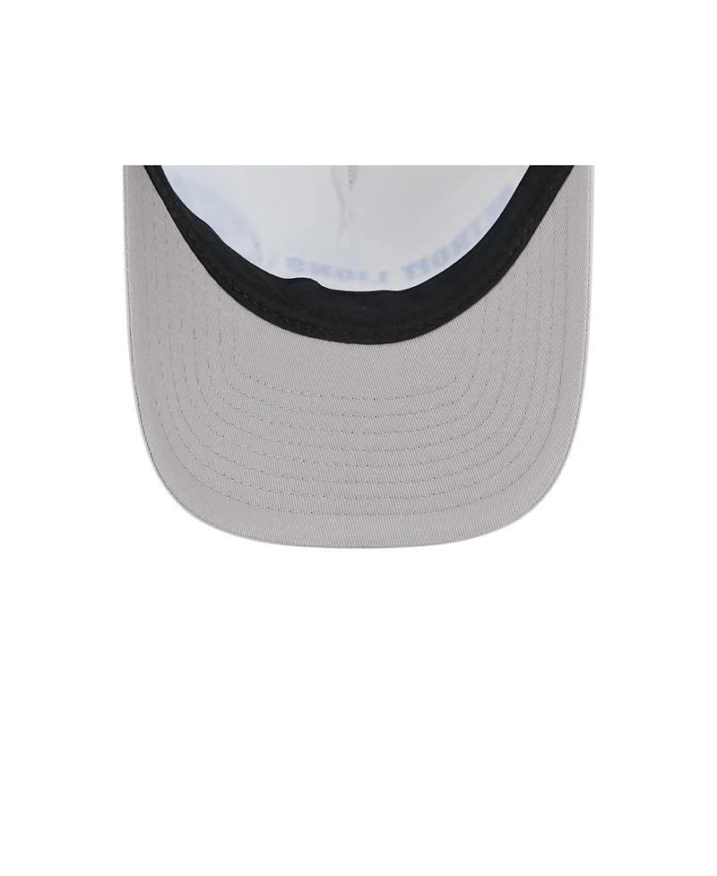 New Era Men's Gray Detroit Lions Linear A-Frame 9FORTY Adjustable Hat