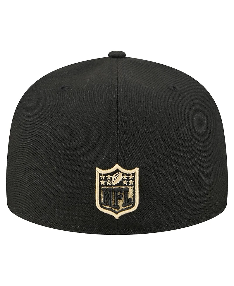 New Era Men's Black Orleans Saints Oversized 59FIFTY Fitted Hat