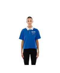 New Era Women's Royal Buffalo Bills Throwback Boxy Cropped Polo Shirt