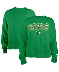 New Era Girl's Kelly Green Philadelphia Eagles Flip Sequin Sweatshirt