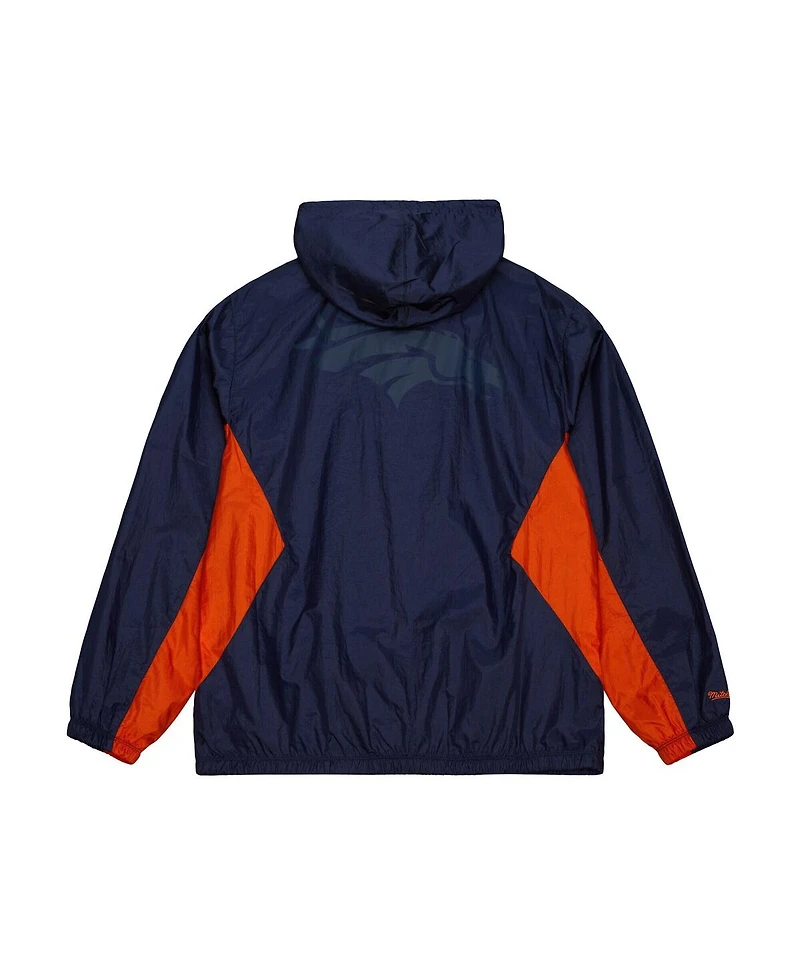Mitchell Ness Men's Navy Denver Broncos Playmaker Full-Zip Windbreaker Jacket