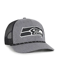 '47 Brand Men's Heather Charcoal Seattle Seahawks Carbon Rope Trucker Adjustable Hat