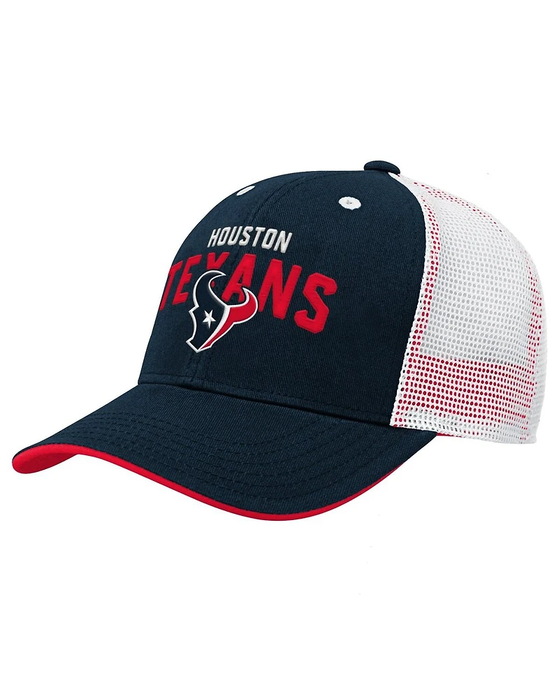 Outerstuff Big Boys and Girls Navy Houston Texans Core Lockup Trucker Adjustable Hat