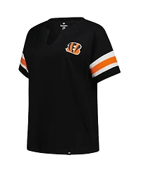 Fanatics Women's Black Cincinnati Bengals Plus Redzone Notch Neck T-Shirt