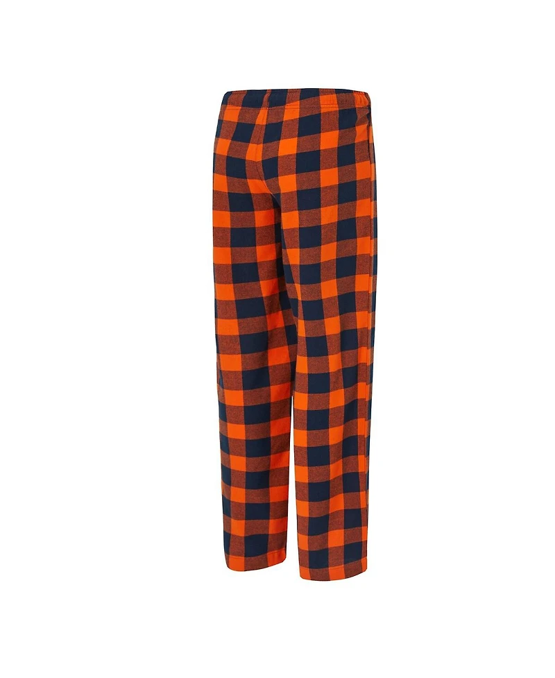 Concepts Sport Women's Navy, Orange Denver Broncos Avondale T-Shirt Pants Flannel Pj Set
